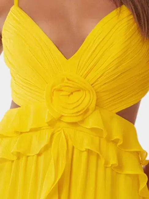 Forever New Harper Ruffle Maxi Dress Daffodil Size 8 for rent on The Volte - main image
