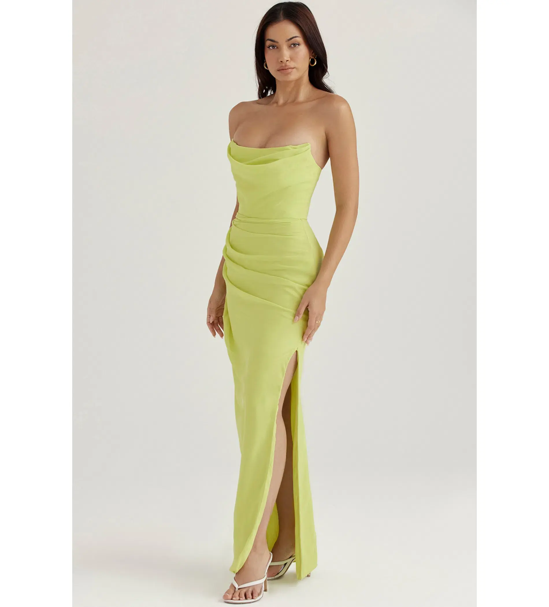 House of CB  Adriene Lime Strapless Gown Lime Size L/Au 12  - Image 1