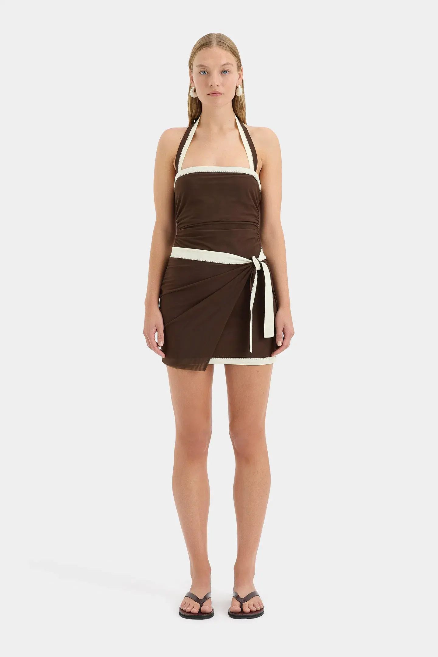 Sir the Label Jacques Mini Dress Chocolate Size 6  - Image 1