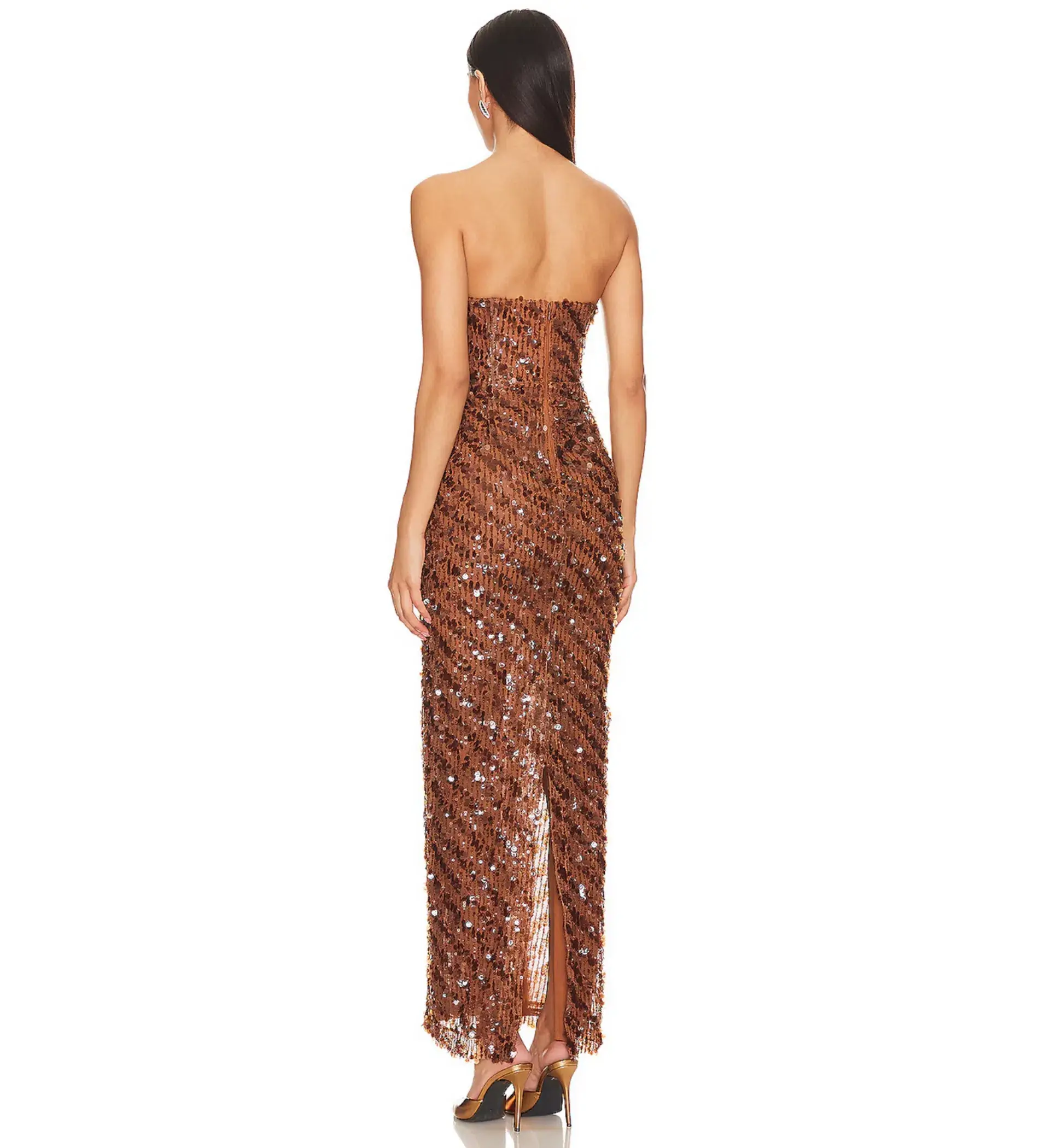 Camila Coelho Cartagena Maxi Dress Brown Small/Au 8 - Image 4