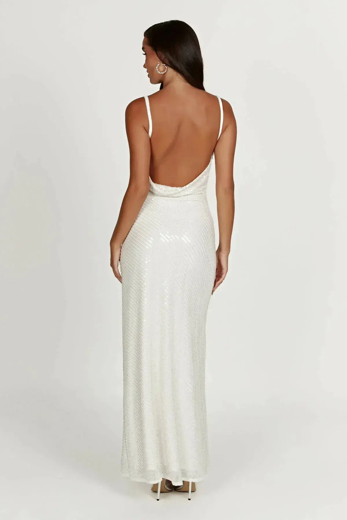 Meshki Marise Sequin Gown White Size 8  - Image 3