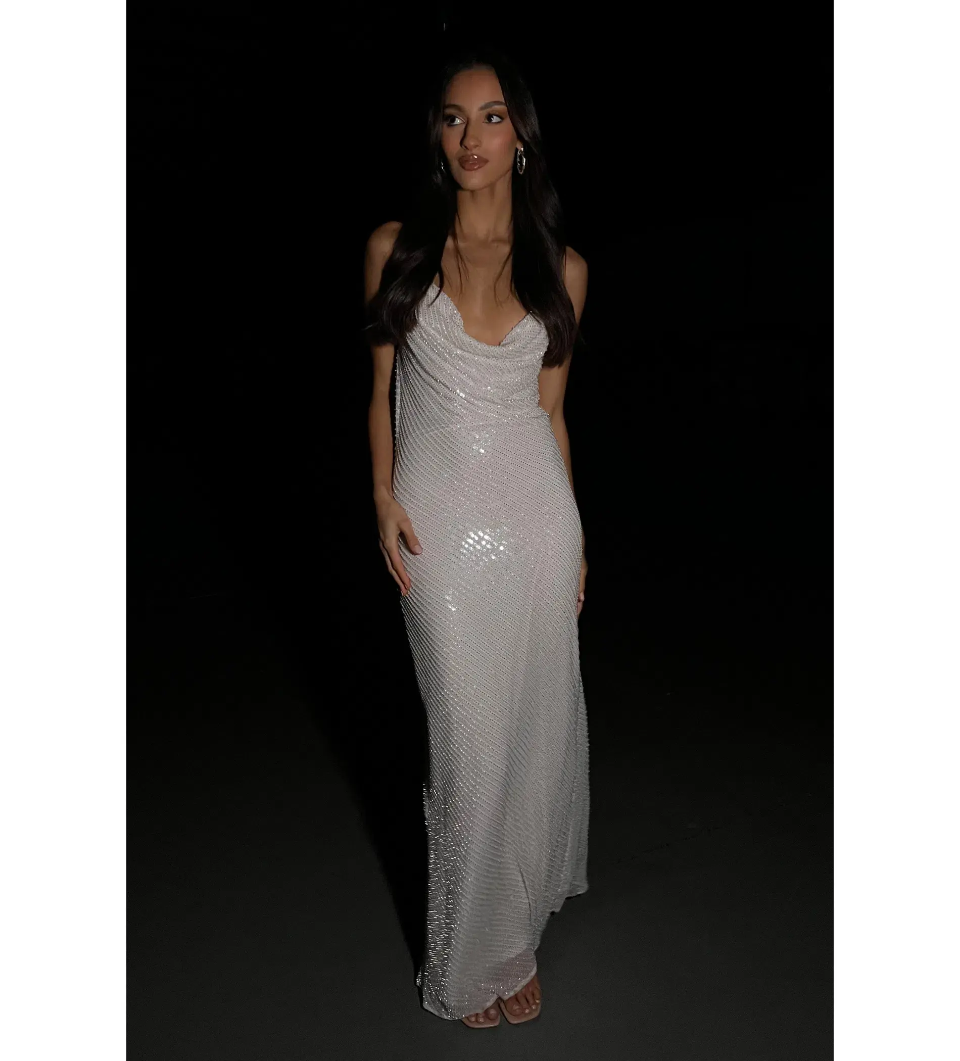 Meshki Marise Sequin Gown White Size 8  - Image 1