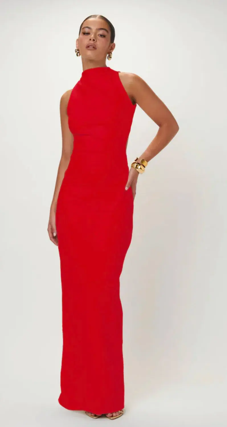 Effie Kats Ambre Gown In Cherry Red Size 6 / XS - Image 5