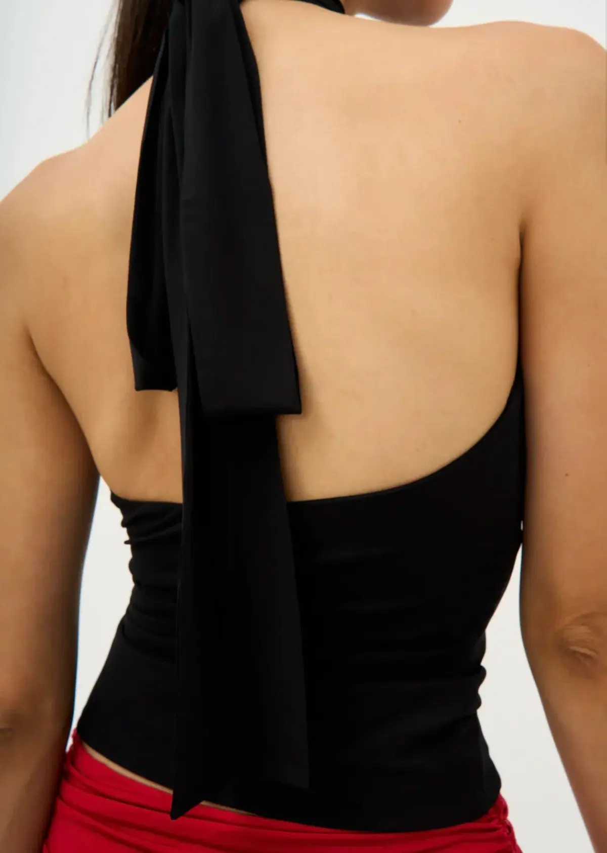 Magda Butrym Halterneck Jersey Top Black Size 8 - Image 4