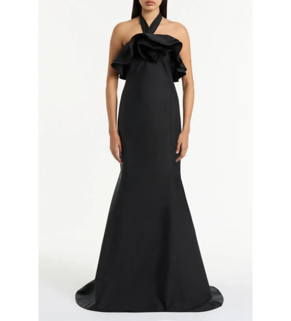 Carla Zampatti Silk Dupion Rose Gown Black Size 10  - Image 1