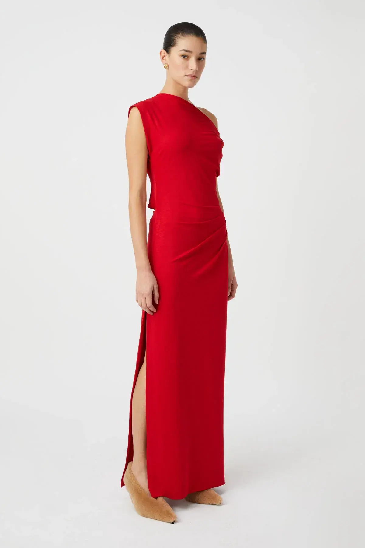 Camilla and Marc Annalise Draped Maxi Dress Scarlet Red Size 12 - Image 2