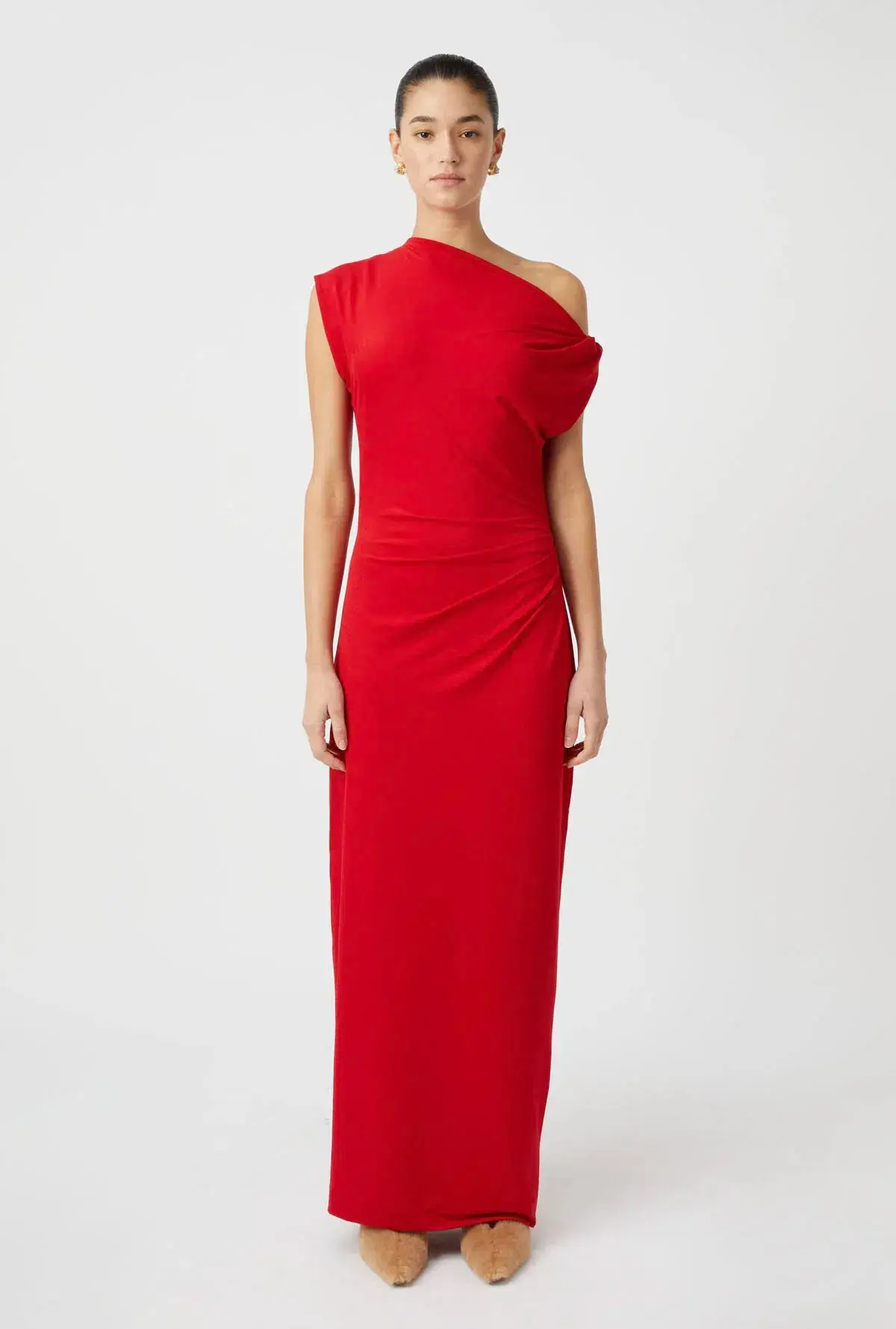 Camilla and Marc Annalise Draped Maxi Dress Scarlet Red Size 12 - Image 1