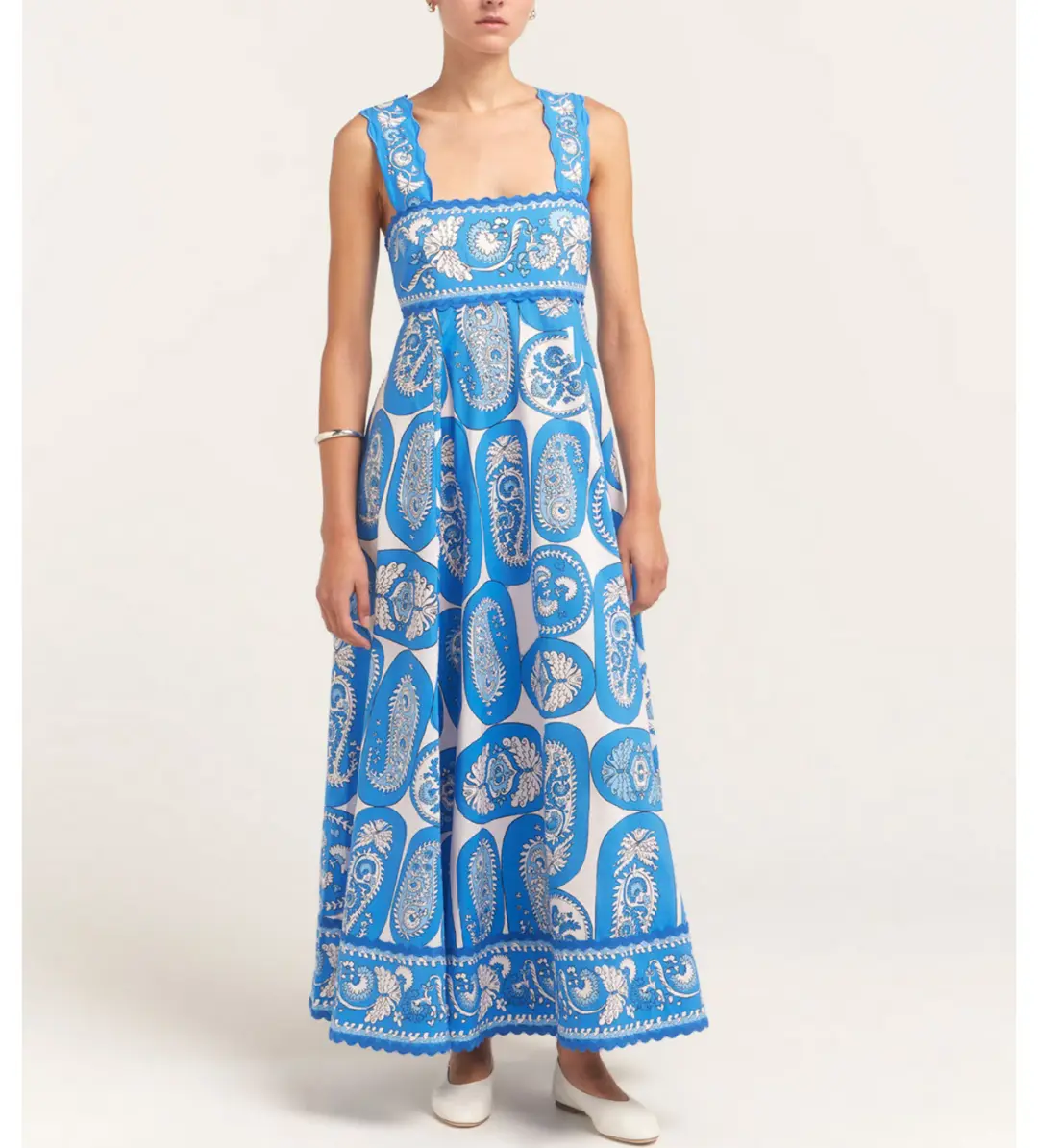 Alemais Dianna Summer Dress Paisley Blue/White Print Size AU 12 for rent on The Volte - main image