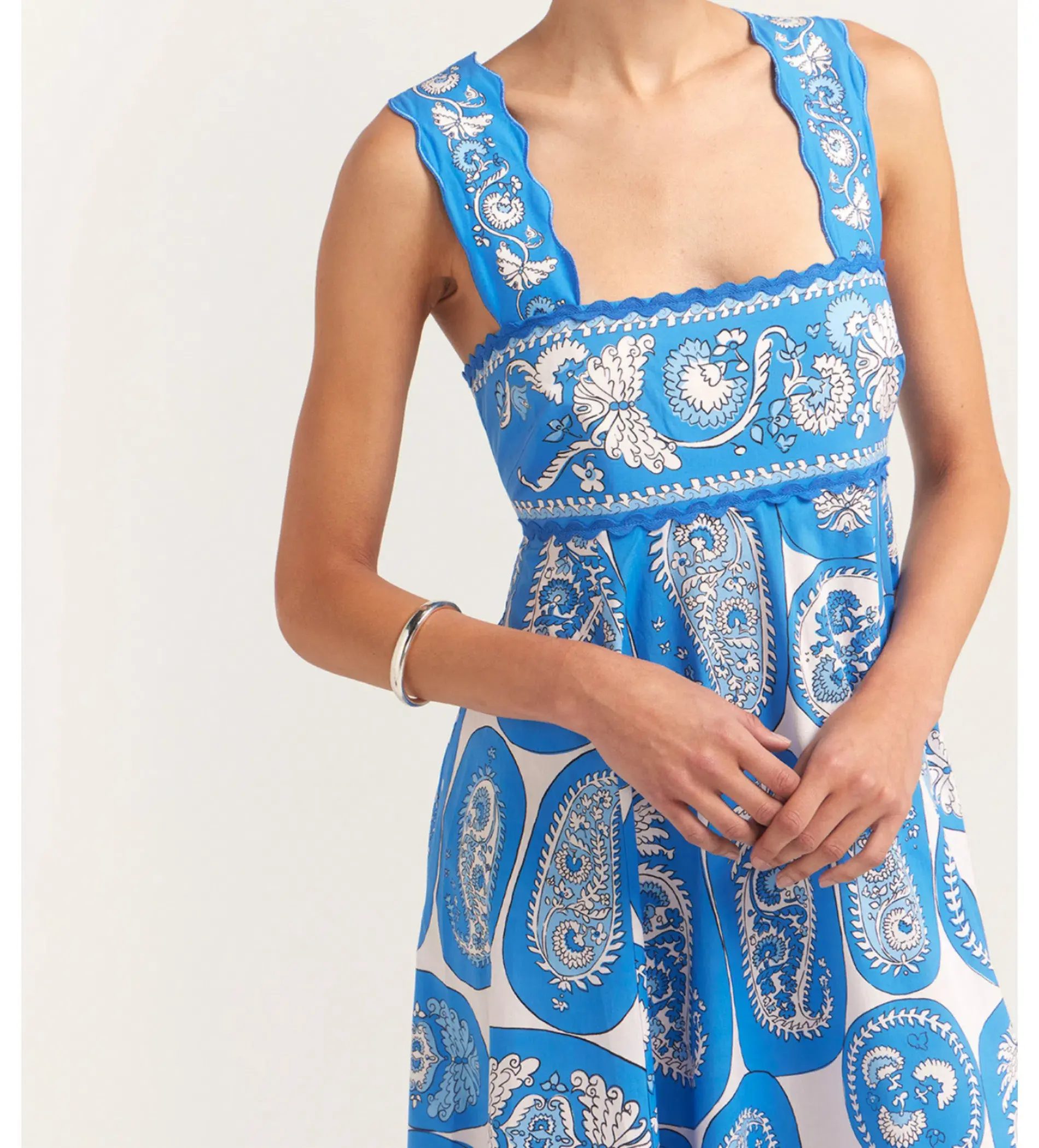 Alemais Dianna Summer Dress Paisley Blue/White Print Size AU 12 - Image 5