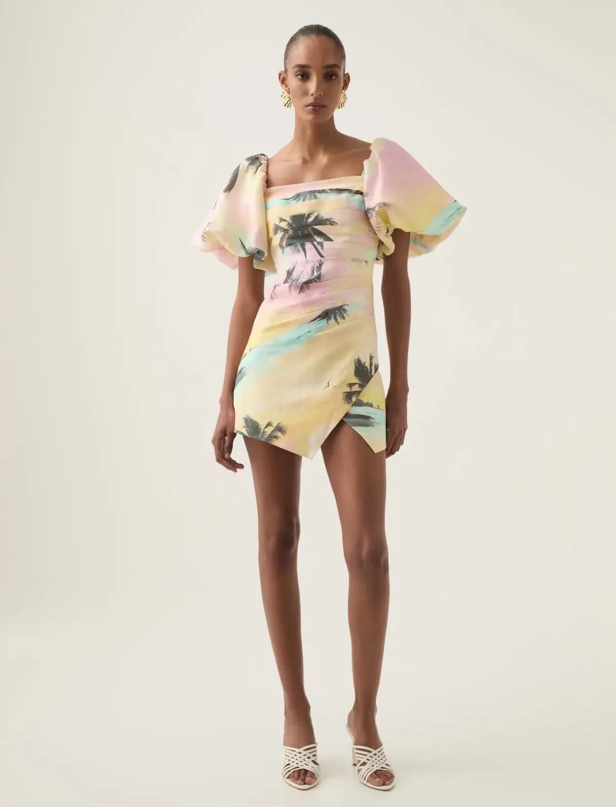 Aje Paradise Wrap Front Mini Dress Sunset Sky Size 12  - Image 1