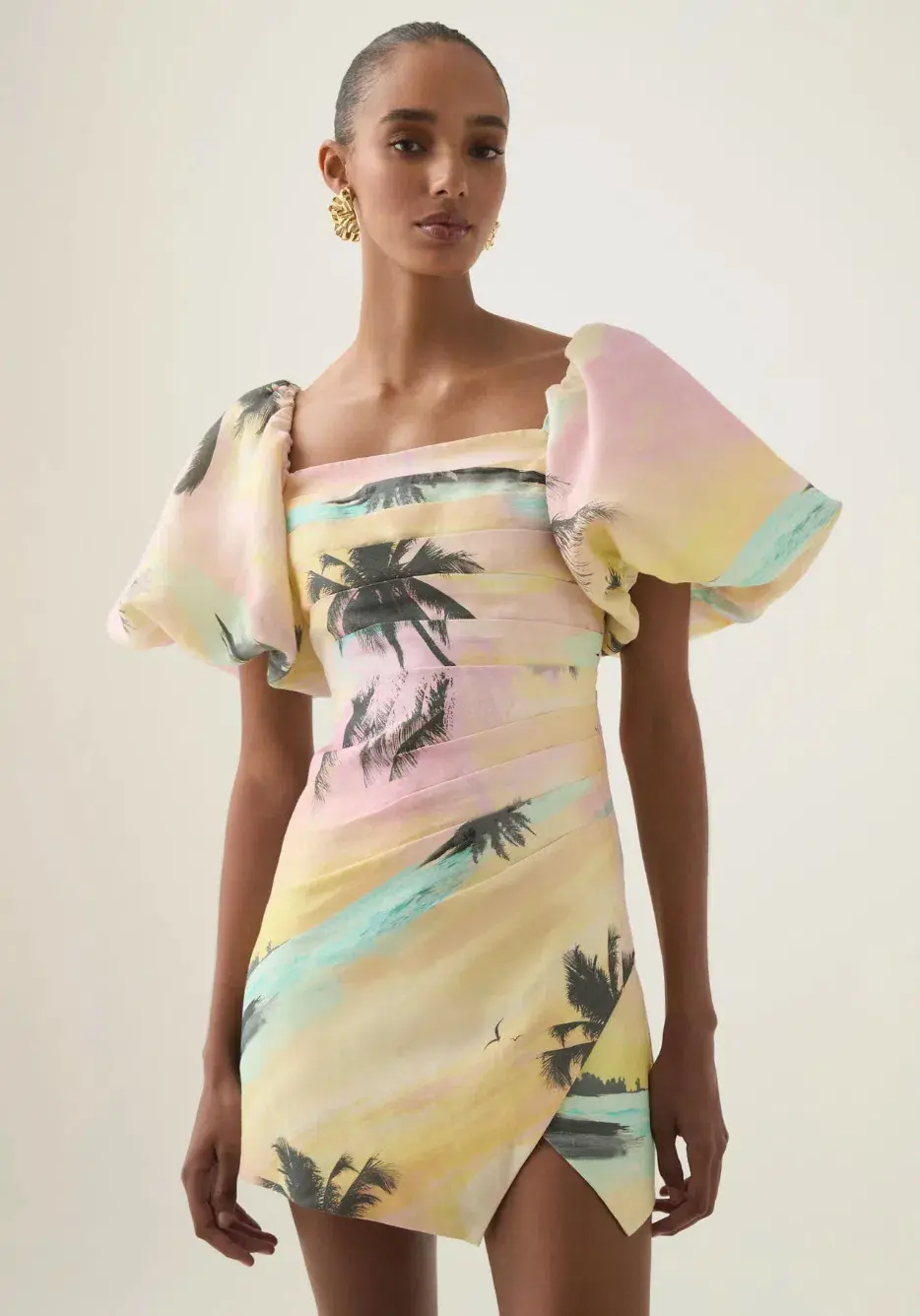 Aje Paradise Wrap Front Mini Dress Sunset Sky Size 12  - Image 2