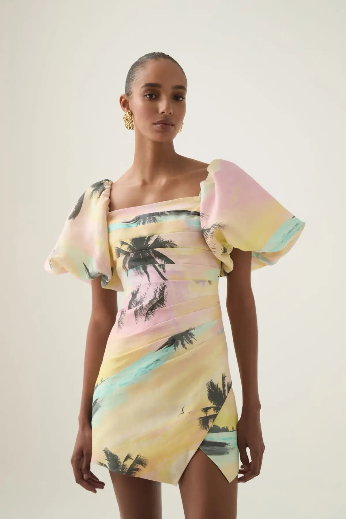 Aje Paradise Wrap Front Mini Dress Sunset Sky Size 14 - Image 2