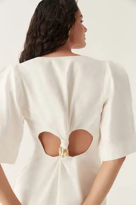 Aje Hunter Twisted Mini Dress Ivory Size 8 - Image 4
