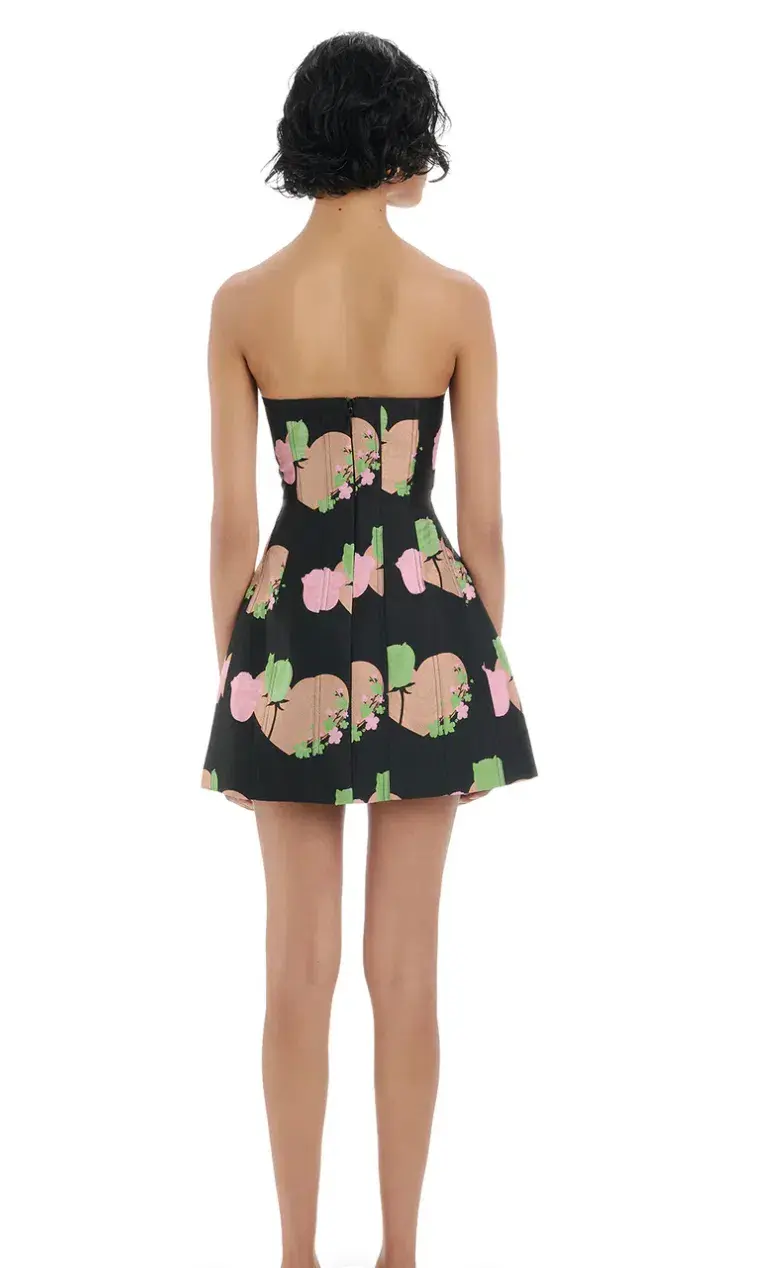 Eliya Sidney Mini Dress Floral Jacquard Size 8  - Image 3