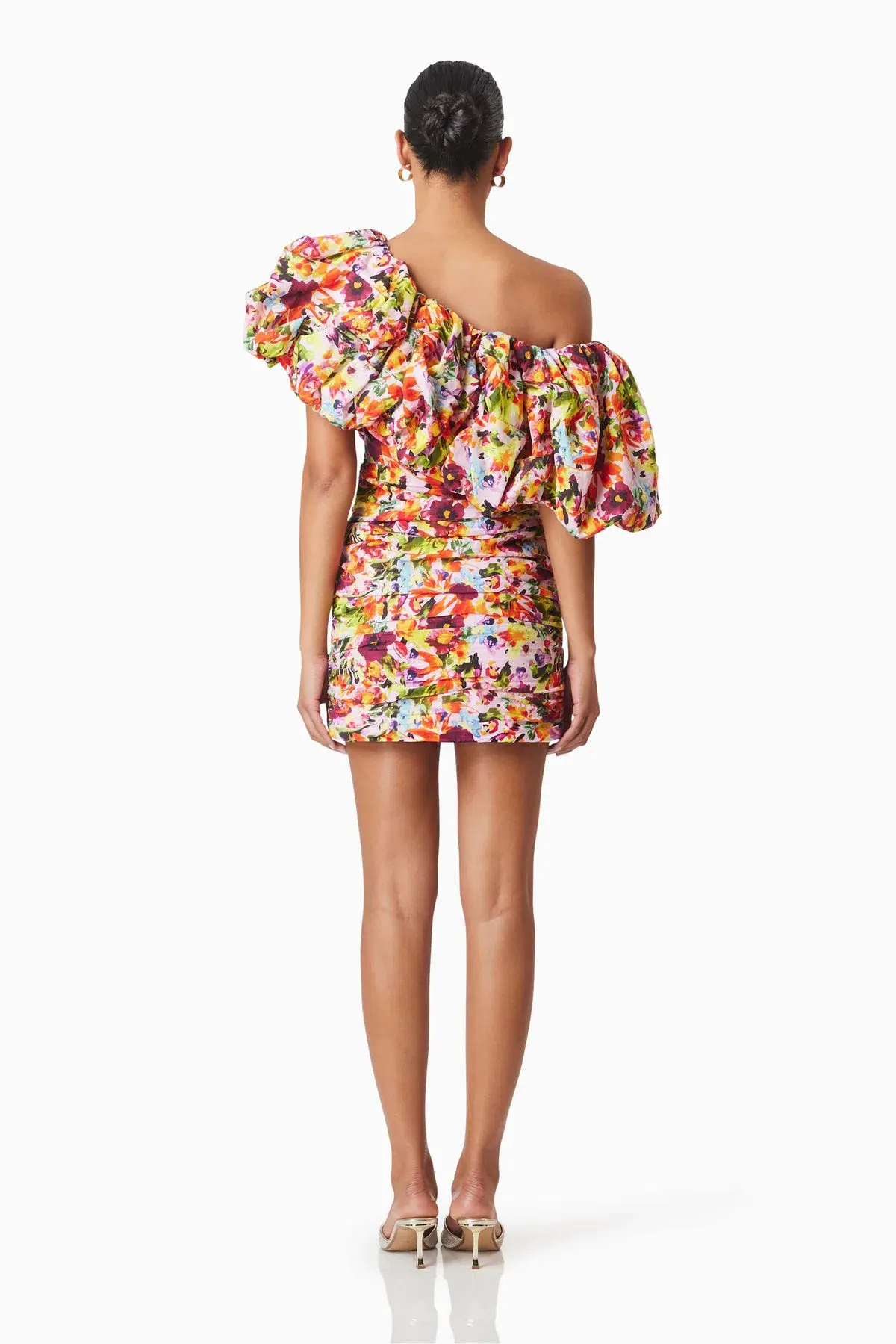 Elliatt Elira Printed Mini Dress In Orange Floral Size 8  - Image 3