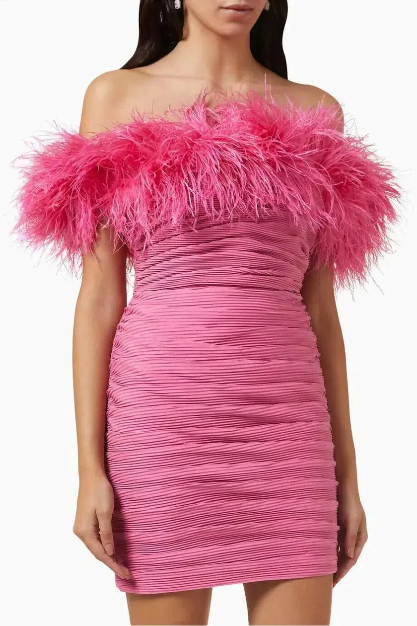 Rachel Gilbert Zion Mini Dress Pink Size 14 for rent on The Volte - main image