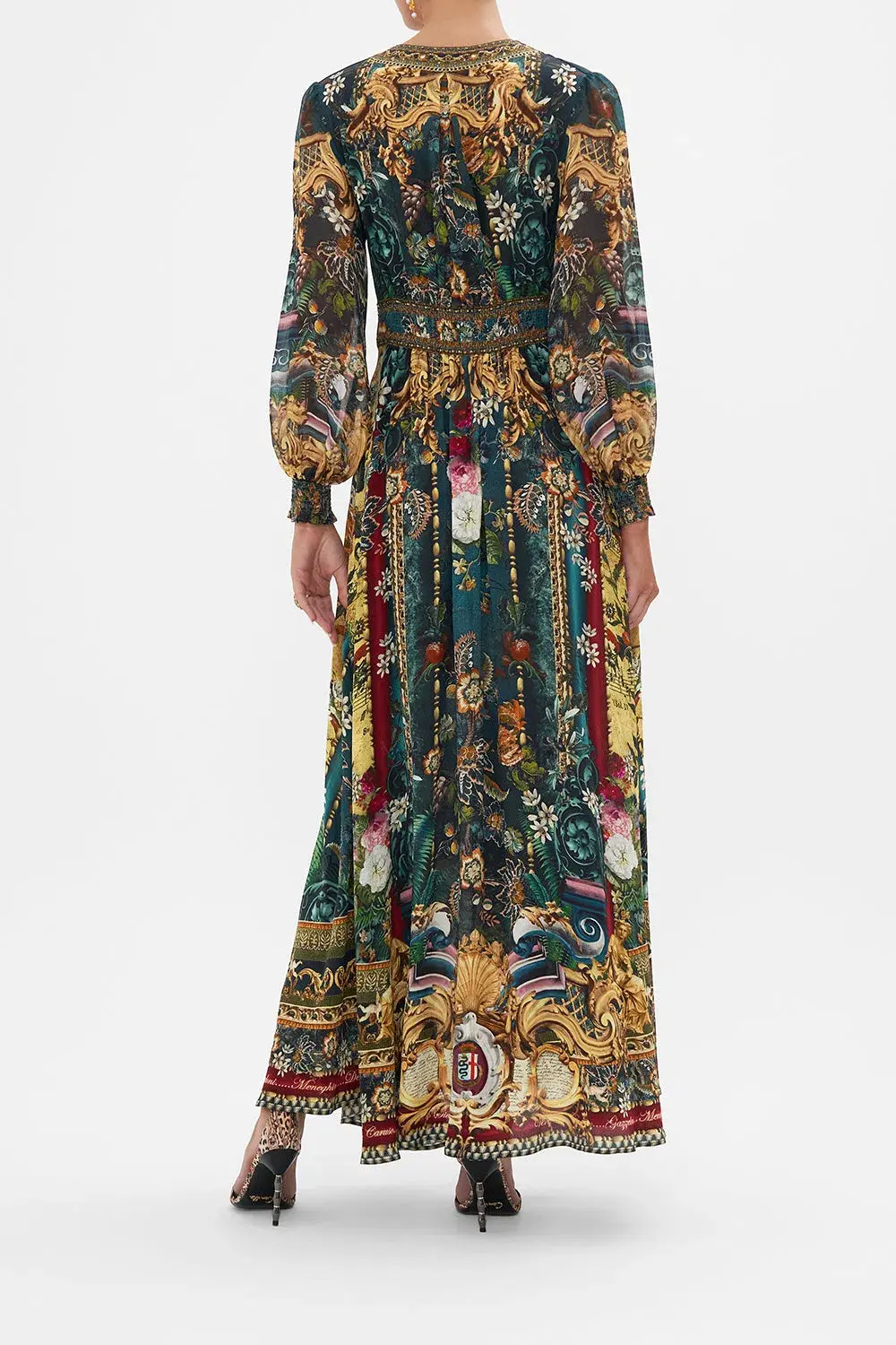 Camilla Long Sleeve Button Maxi Dress with Shaped Waistband Verdis World Size S / AU 10 - Image 3