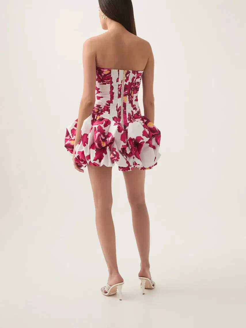 Aje Violette Bubble Hem Mini Dress Boldly Blooming Size 10 for rent on The Volte - main image