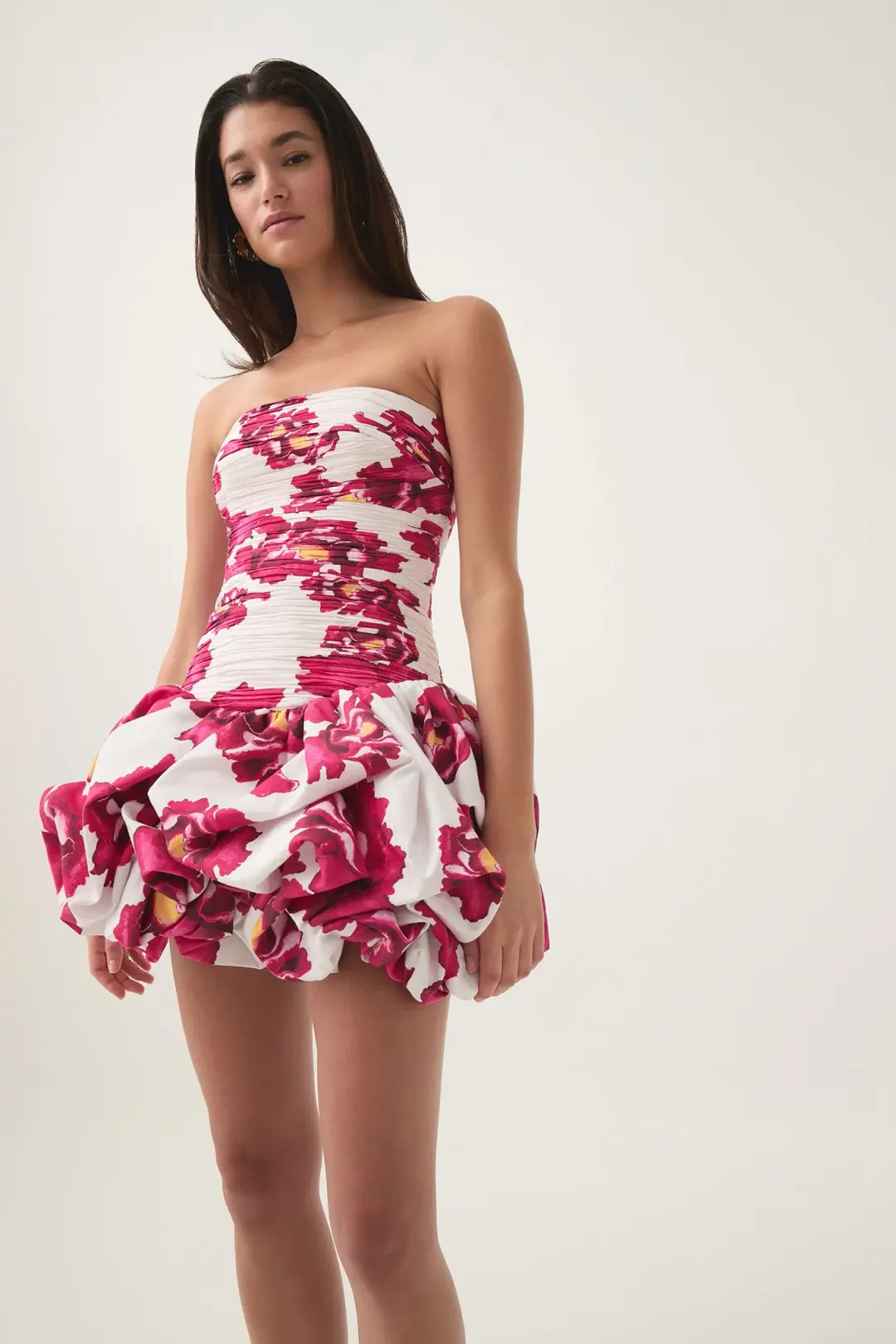 Aje Violette Bubble Hem Mini Dress Boldly Blooming Size 10 for rent on The Volte - main image