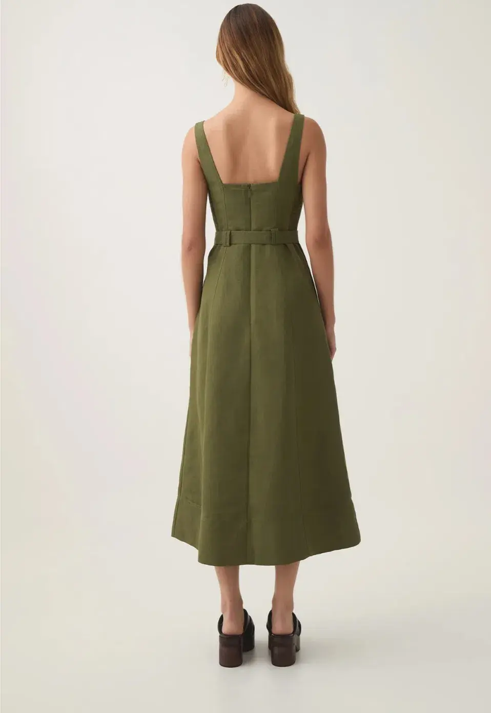 Aje Axle Utility Midi Dress Palm Green Size 12 - Image 3