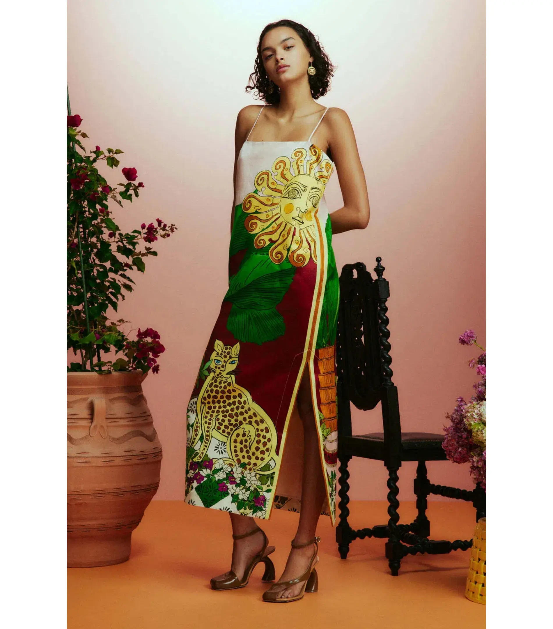 Alemais Tiger Slip Dress Multi Size AU 8 - Image 2