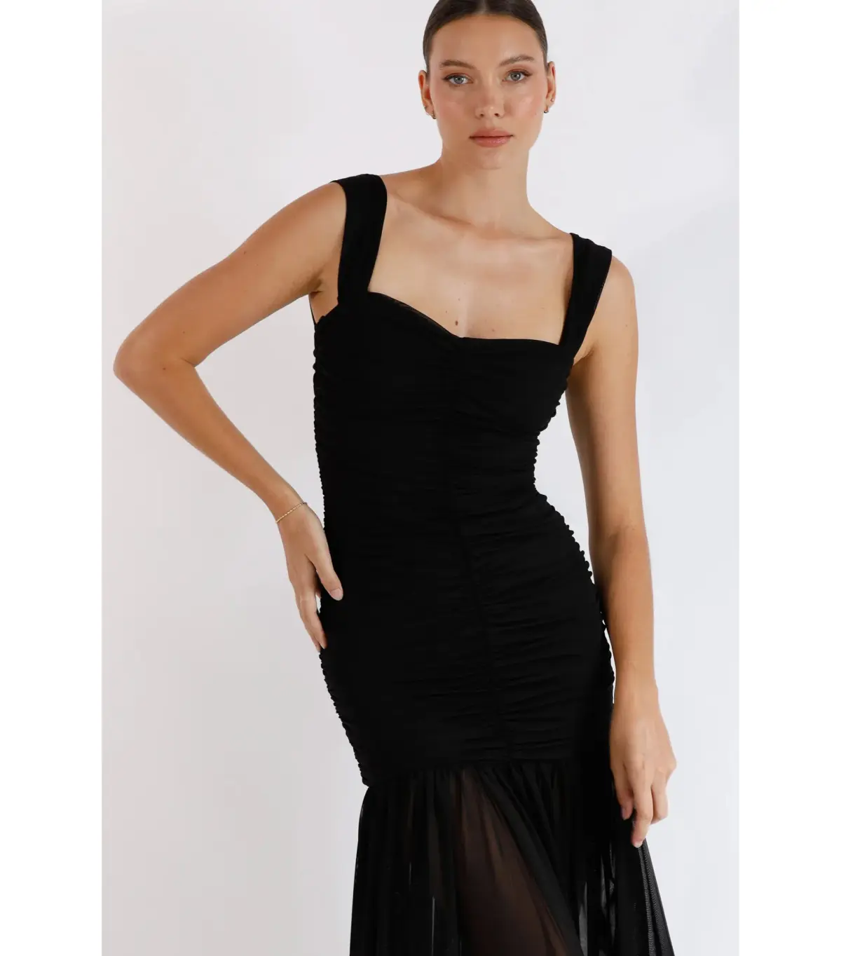 Pasduchas New Horizons Hourglass Midi Dress Black Size AU 8 - Image 2