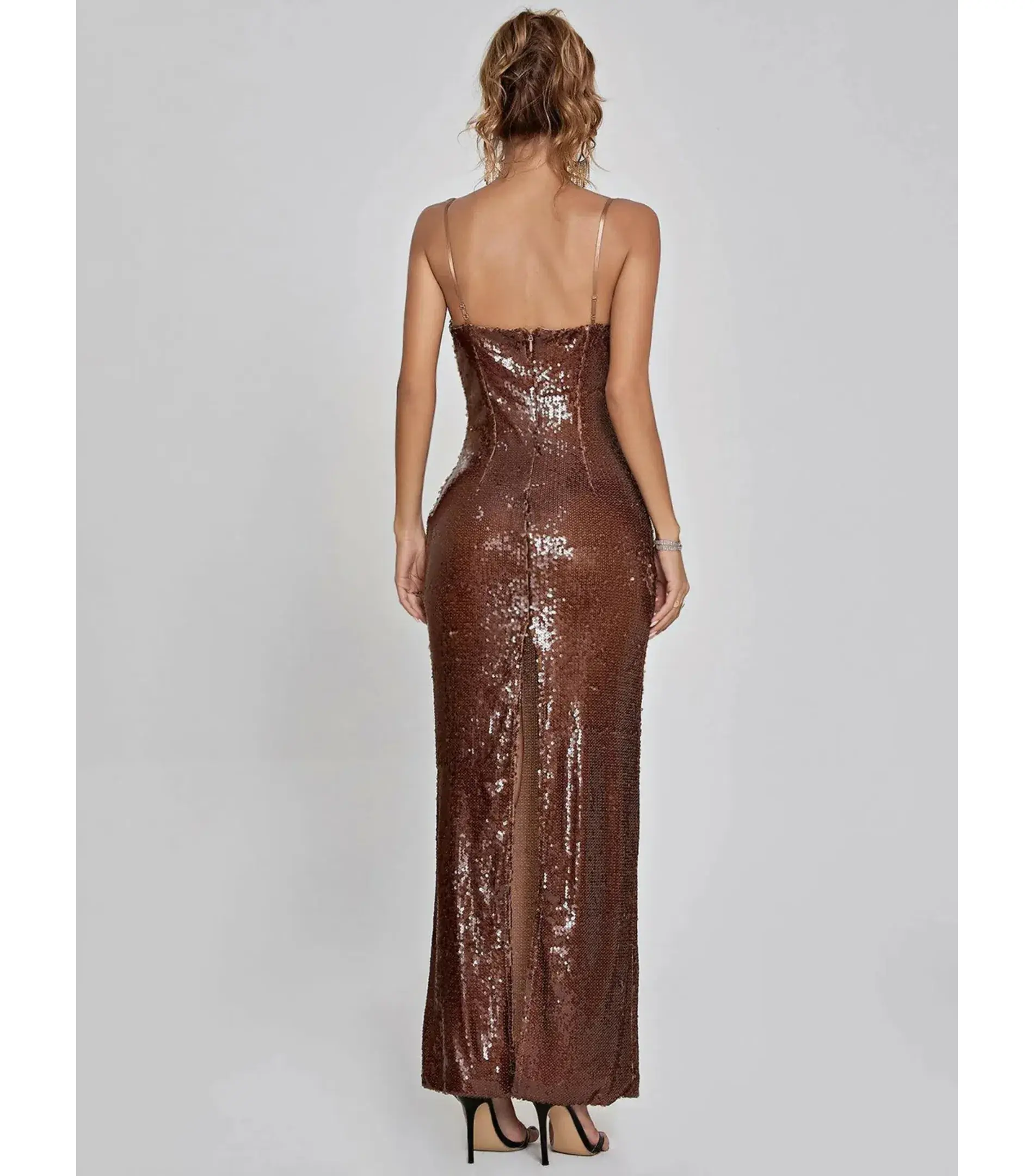 Mew Mews Lorelei Dress Brown Sequin Size S/M - Image 5