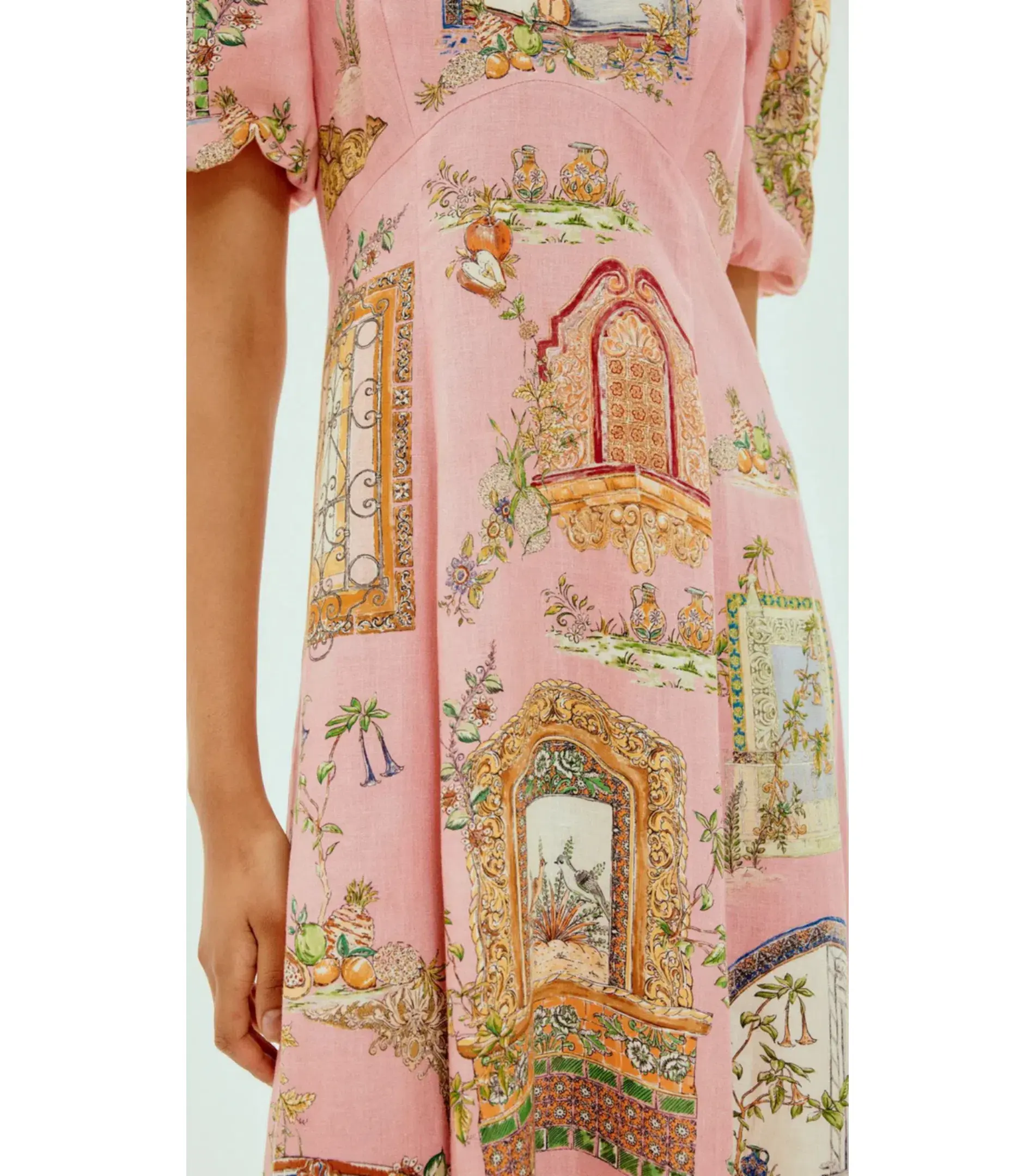 Alemais Monte Midi Dress Pink Size AU 8 - Image 3