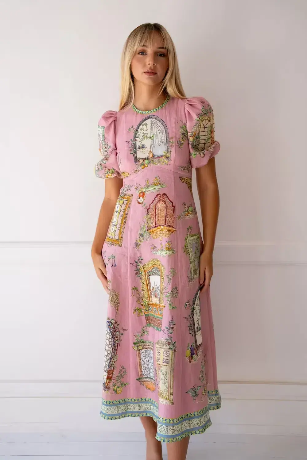 Alemais Monte Midi Dress Pink Size AU 8 - Image 4