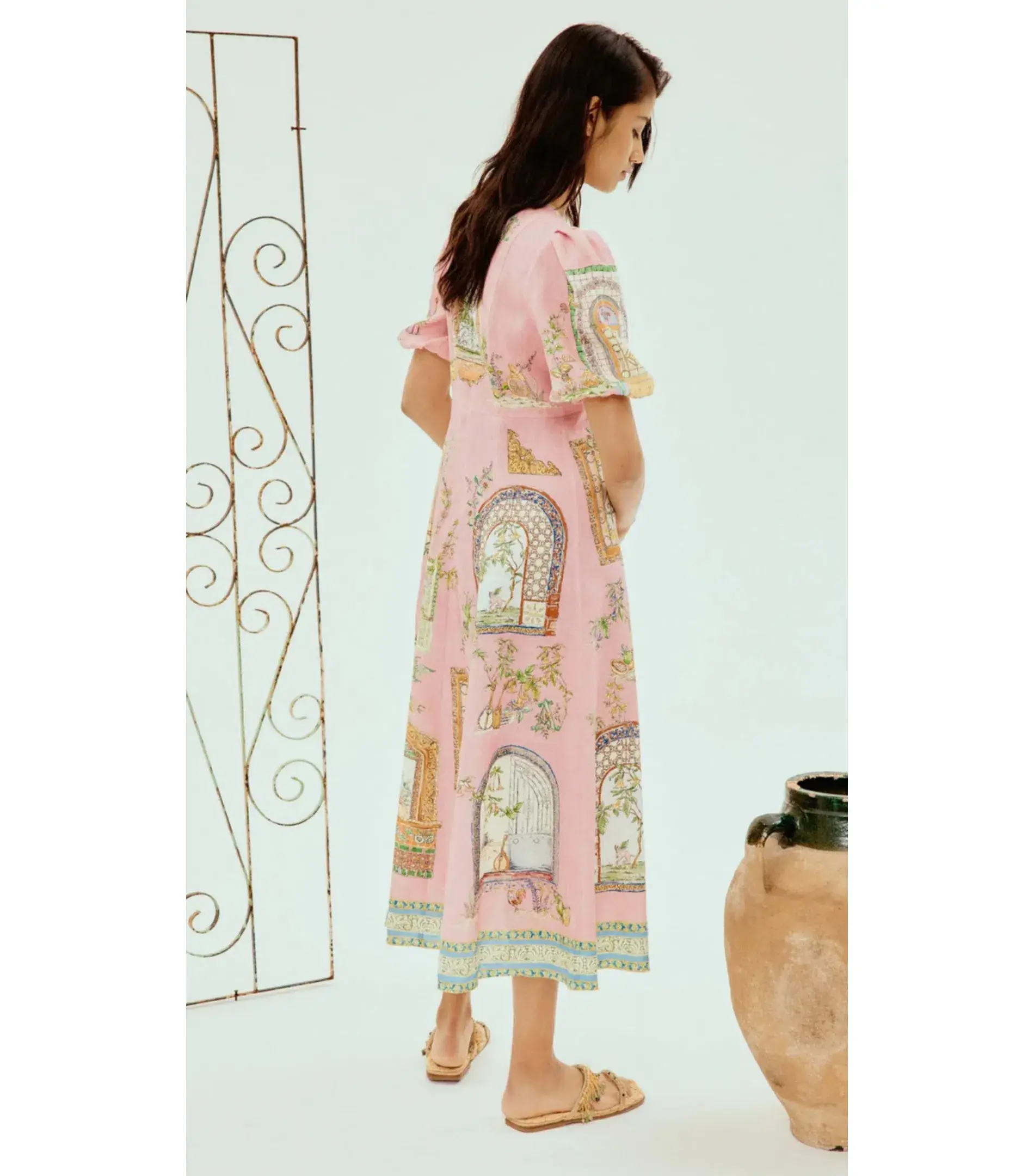 Alemais Monte Midi Dress Pink Size AU 8 - Image 2