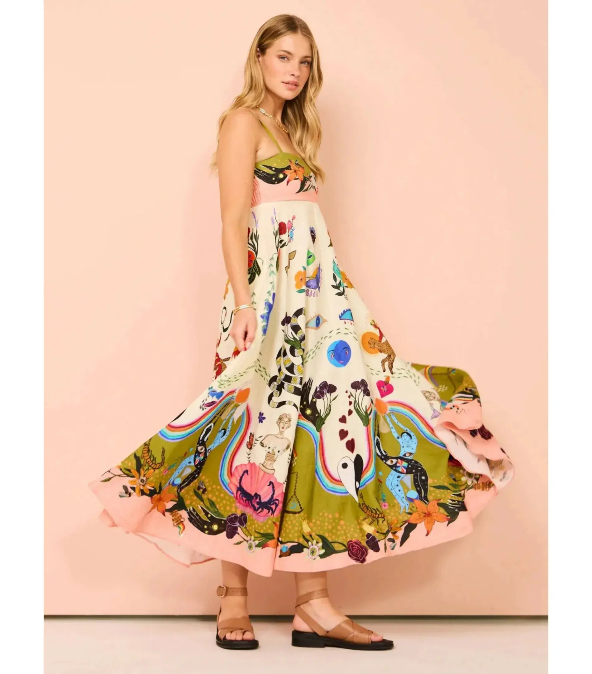 Alemais Evergreen Sundress Print Size AU 6 - Image 3