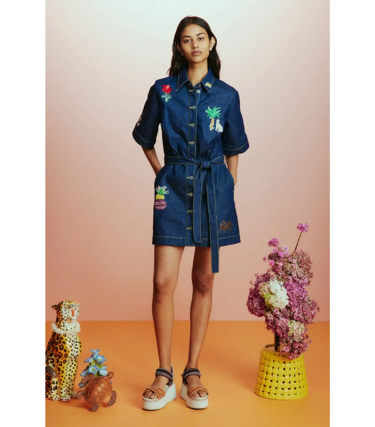 Alemais Jada Mini Dress Denim Blue Size AU 8 - Image 1