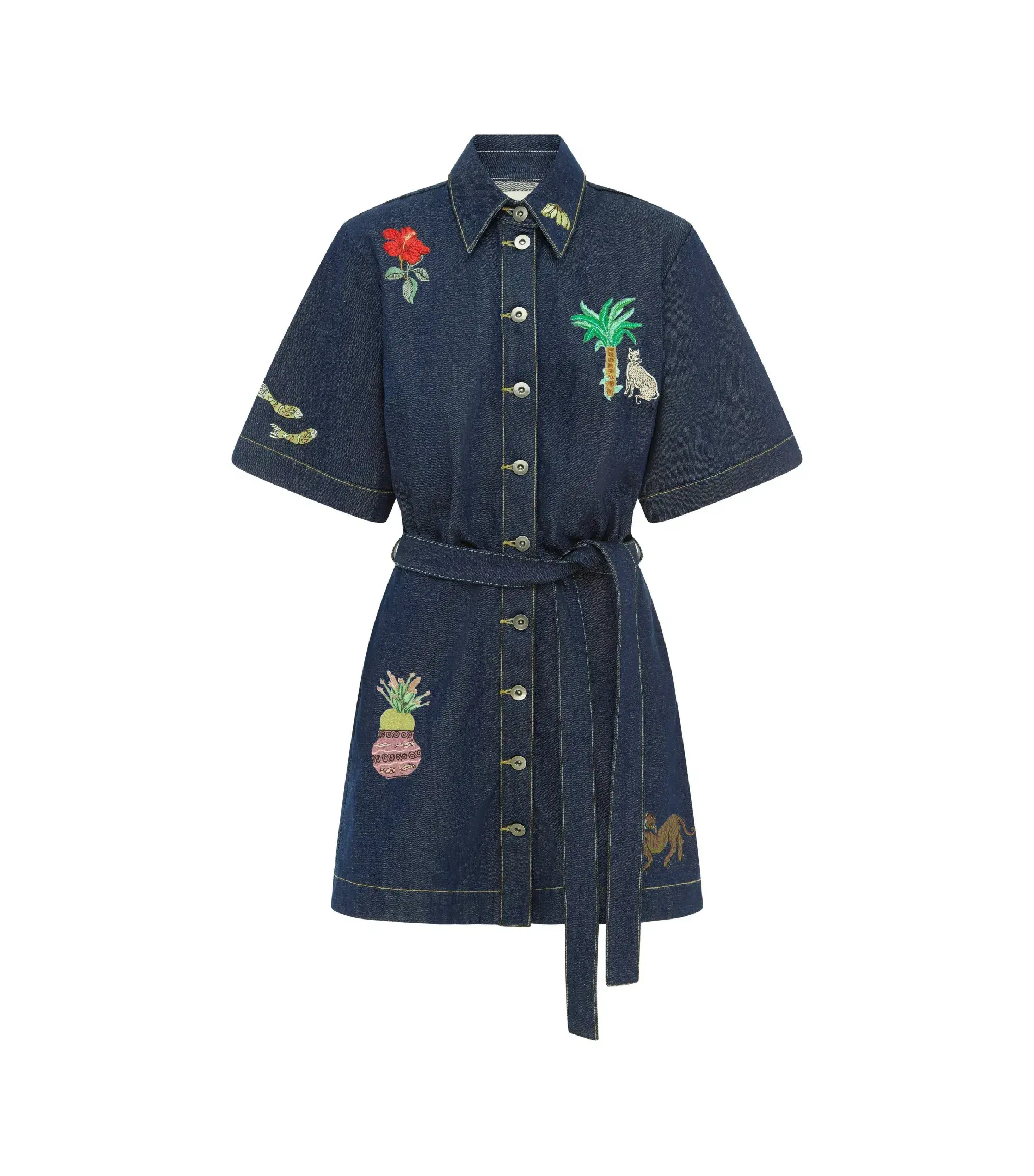 Alemais Jada Mini Dress Denim Blue Size AU 8 - Image 5