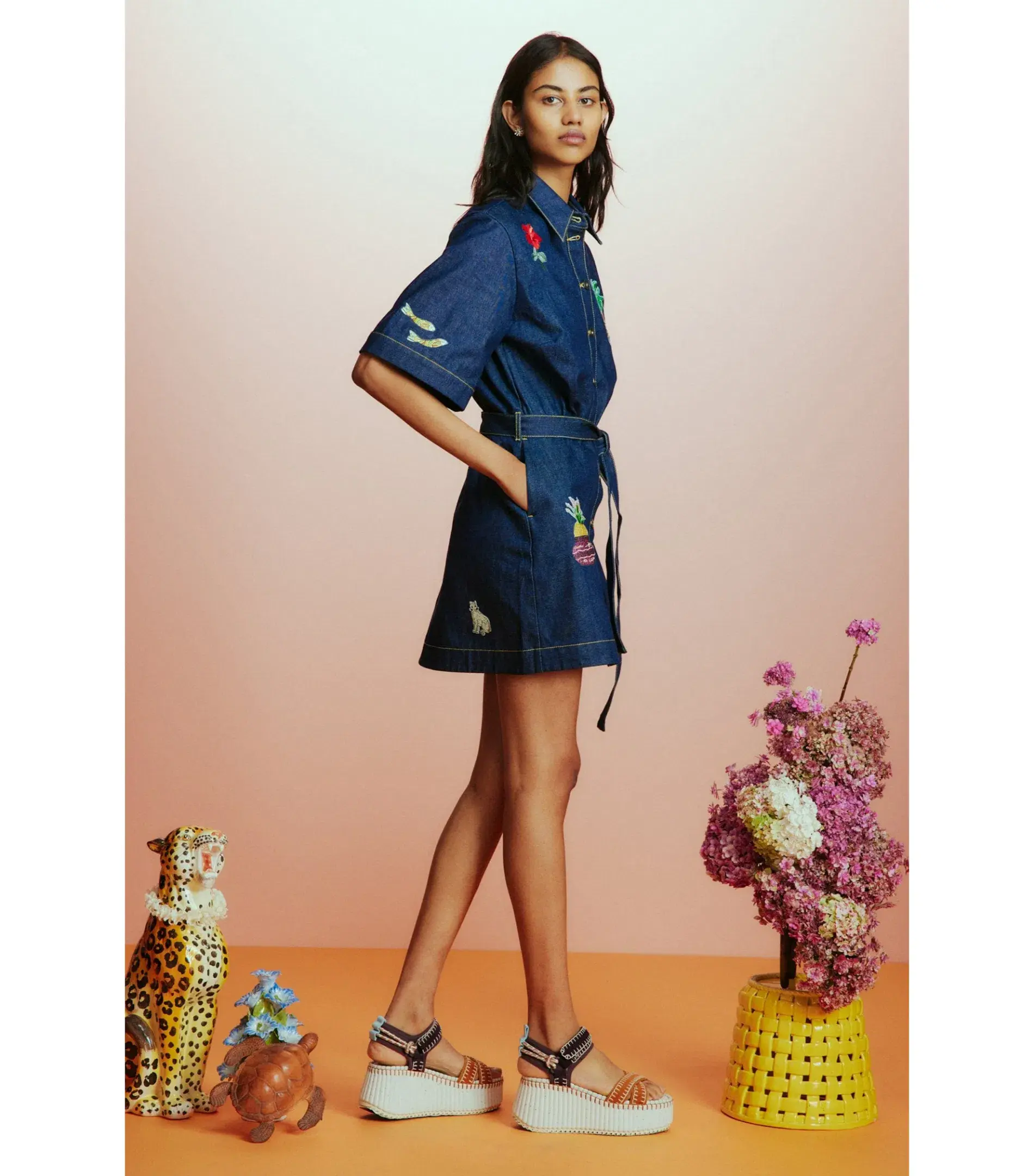 Alemais Jada Mini Dress Denim Blue Size AU 8 - Image 2