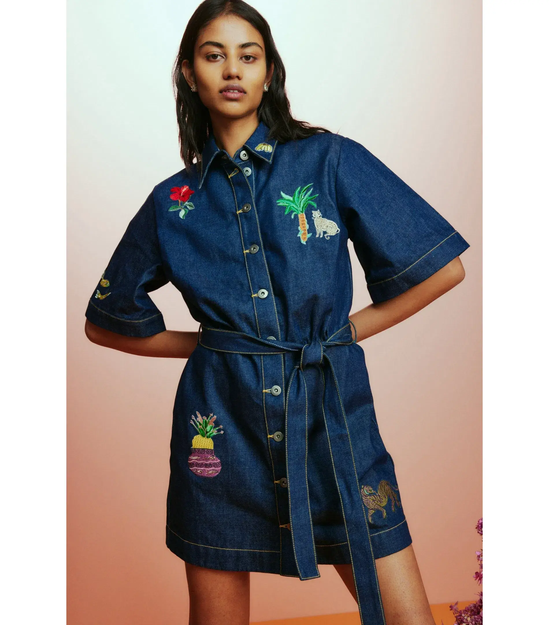 Alemais Jada Mini Dress Denim Blue Size AU 8 - Image 3