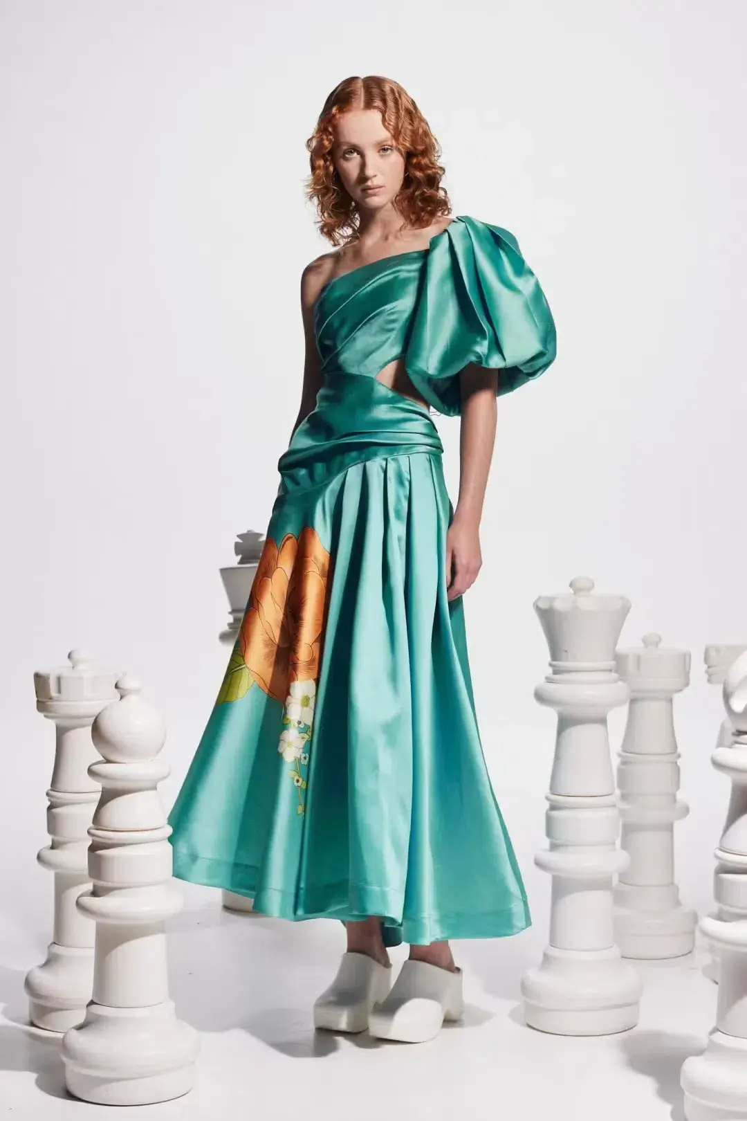 Alemais Regent Jade Gown Green Print Size AU 8 for rent on The Volte - main image