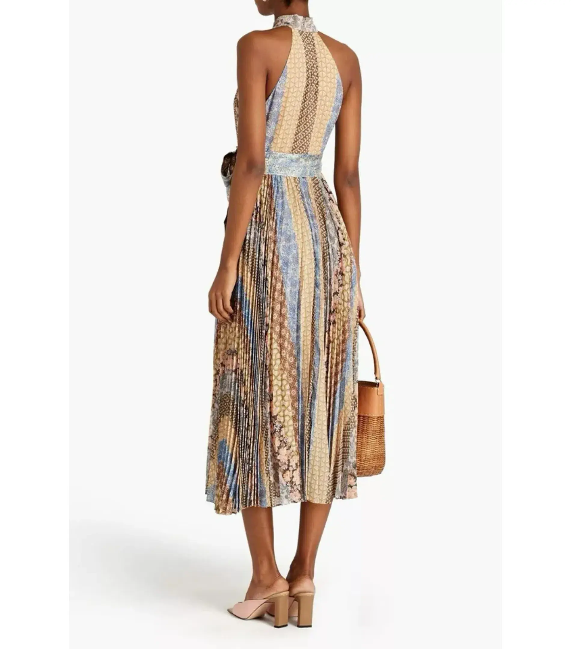 Zimmermann Sunray Picnic Patchwork Effect Midi Dress Multi Size 1 / AU 10 - Image 2