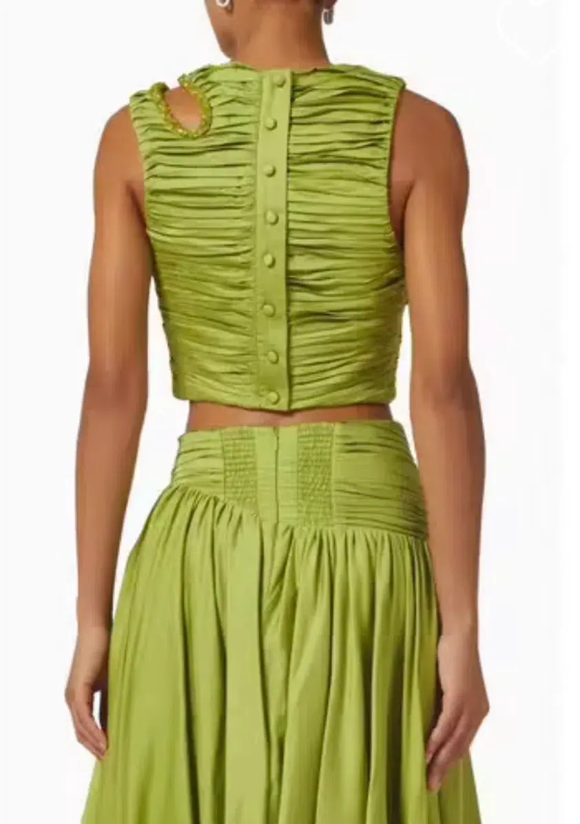 Aje Lenni Crop and Jolie Skirt Verdant Green Size AU 16 - Image 3