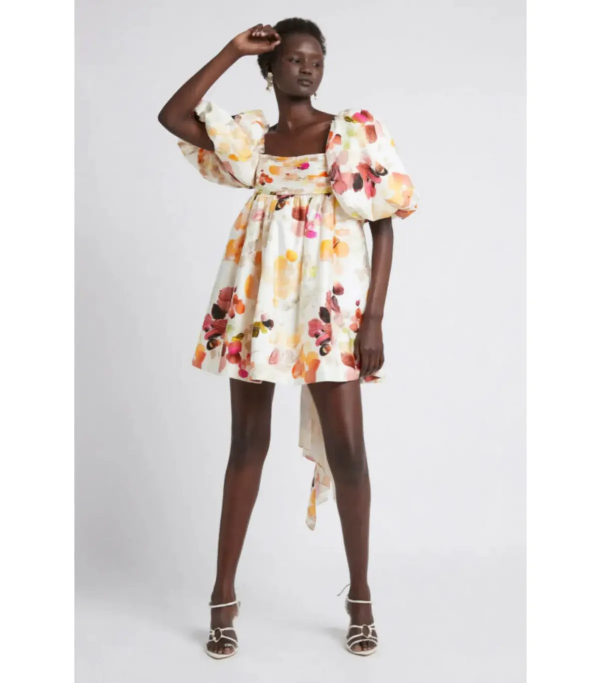 Aje Dassia Puff Sleeve Mini Dress Wallpaper Floral Size AU 8  - Image 1