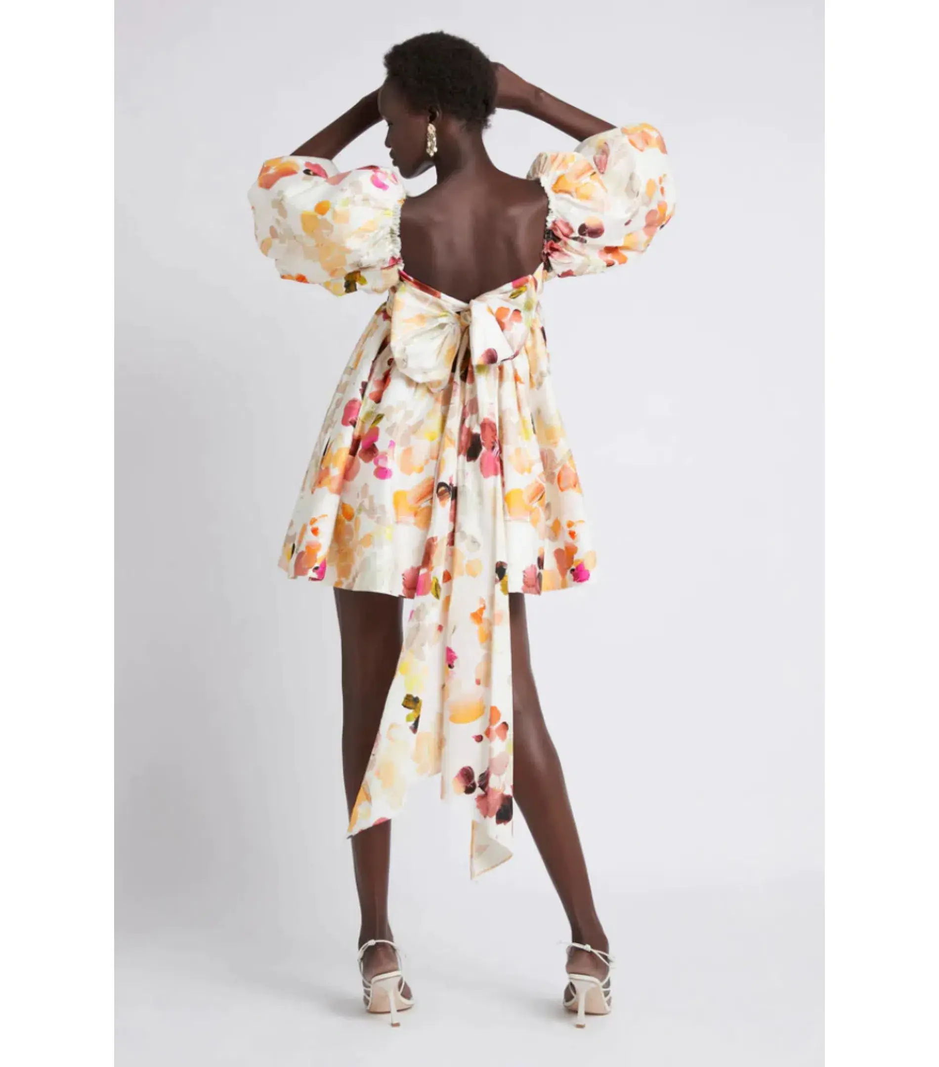 Aje Dassia Puff Sleeve Mini Dress Wallpaper Floral Size AU 8  - Image 2