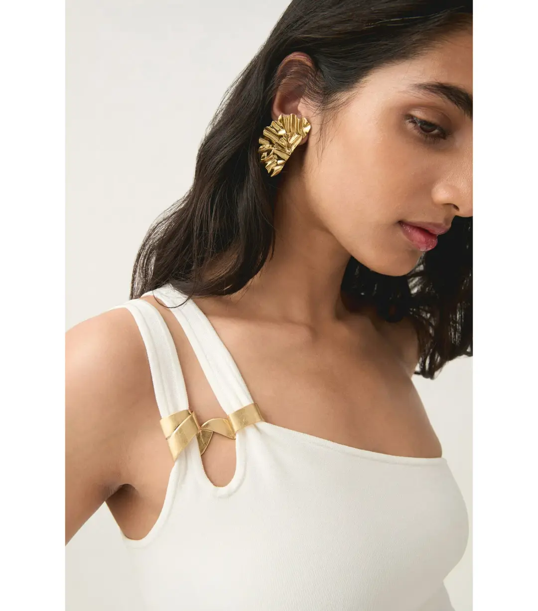 Aje Vibrancy Knit Sleeveless Top Ivory Size AU 8  for rent on The Volte - main image