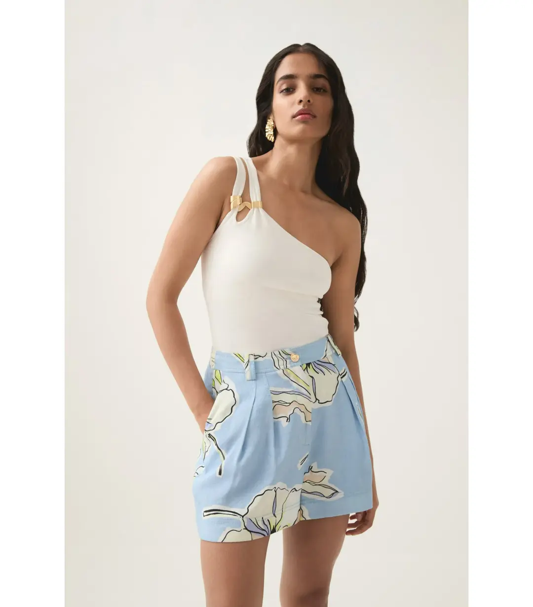 Aje Vibrancy Knit Sleeveless Top Ivory Size AU 8  for rent on The Volte - main image