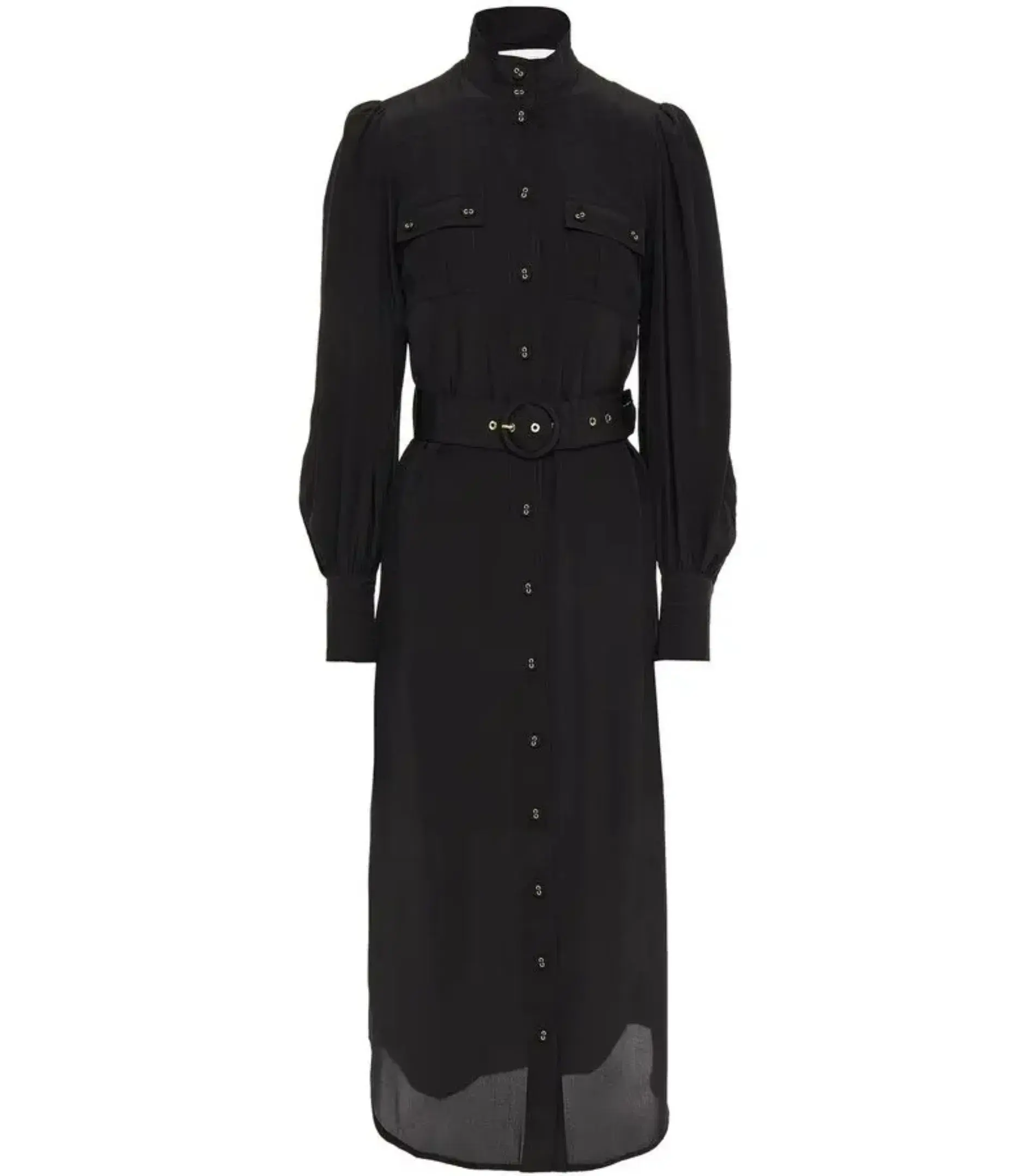 Zimmermann Espionage Utility Belted Silk Crepe Dress Black Size 2 / AU 12  - Image 4