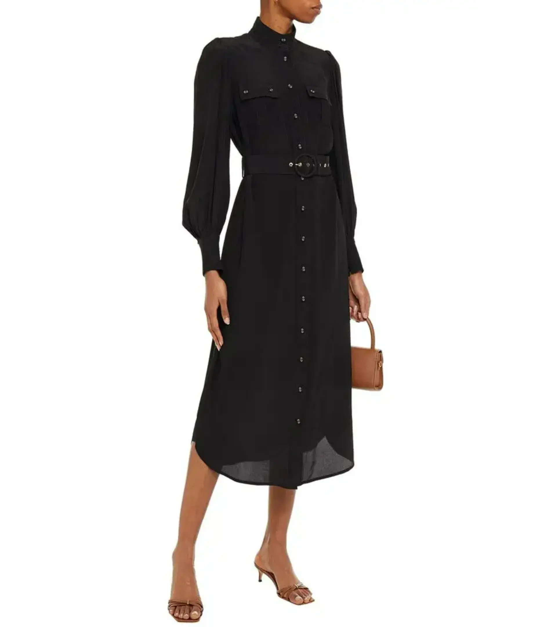 Zimmermann Espionage Utility Belted Silk Crepe Dress Black Size 2 / AU 12  - Image 1