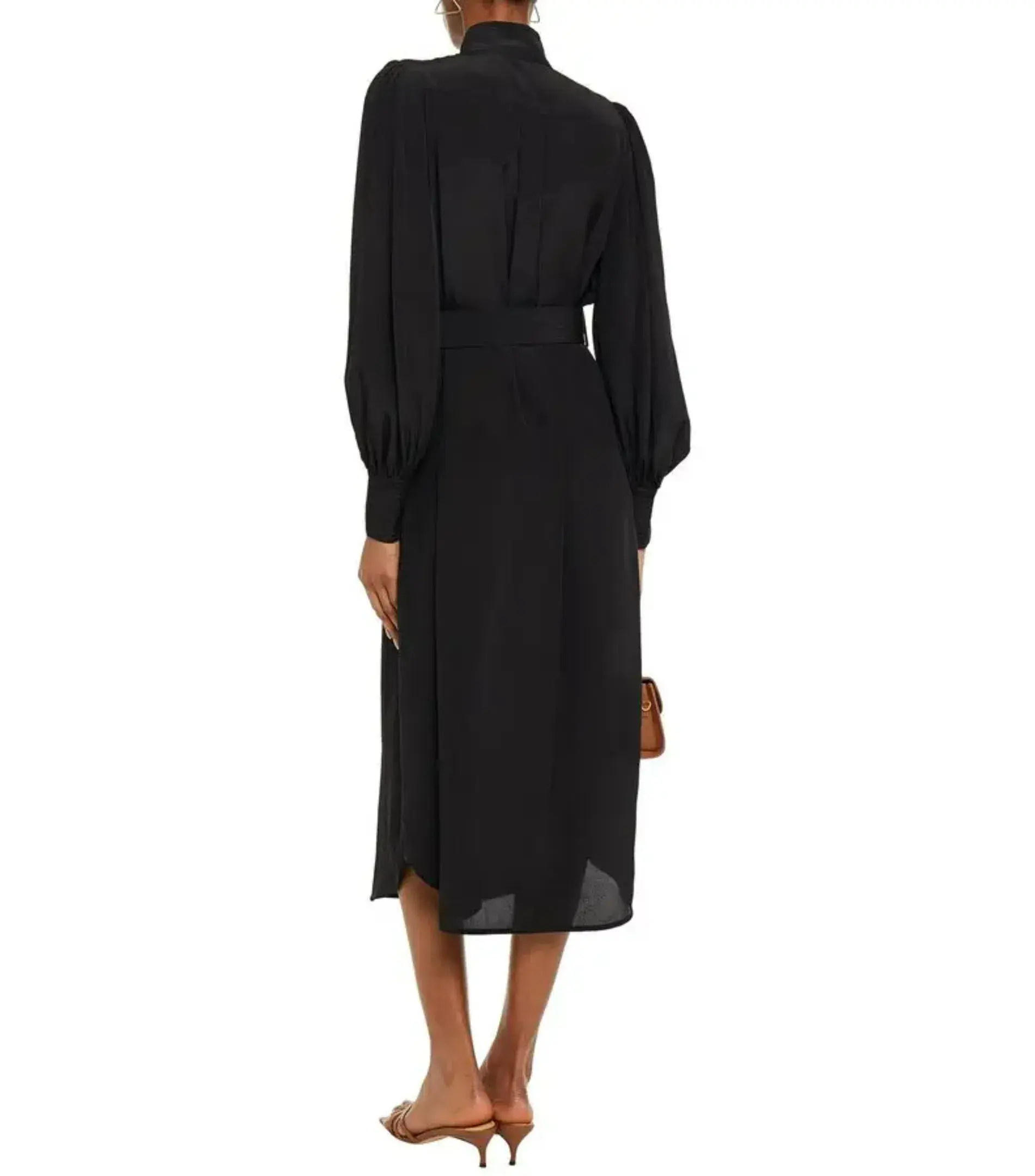 Zimmermann Espionage Utility Belted Silk Crepe Dress Black Size 2 / AU 12  - Image 2