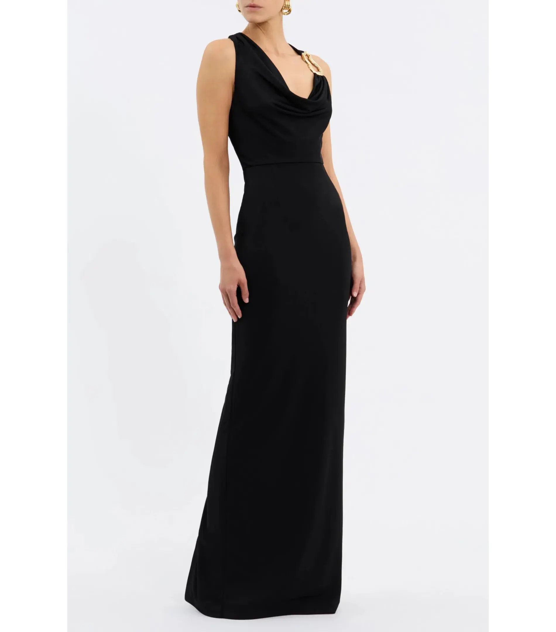Rebecca Vallance Domenica Halter Gown Black Size AU 6 - Image 4