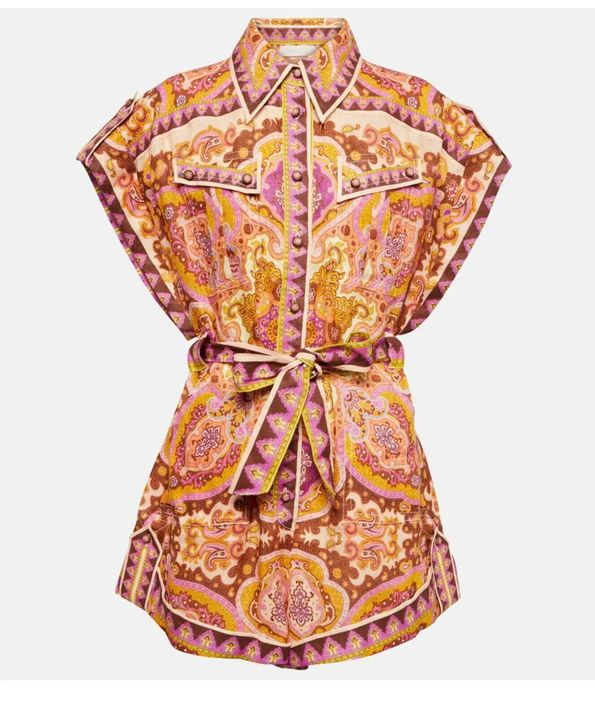 Zimmermann Halcyon Playsuit Pink Rose Size 12/M  - Image 6