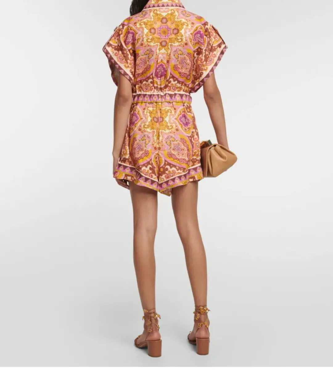 Zimmermann Halcyon Playsuit Pink Rose Size 12/M  for rent on The Volte - main image