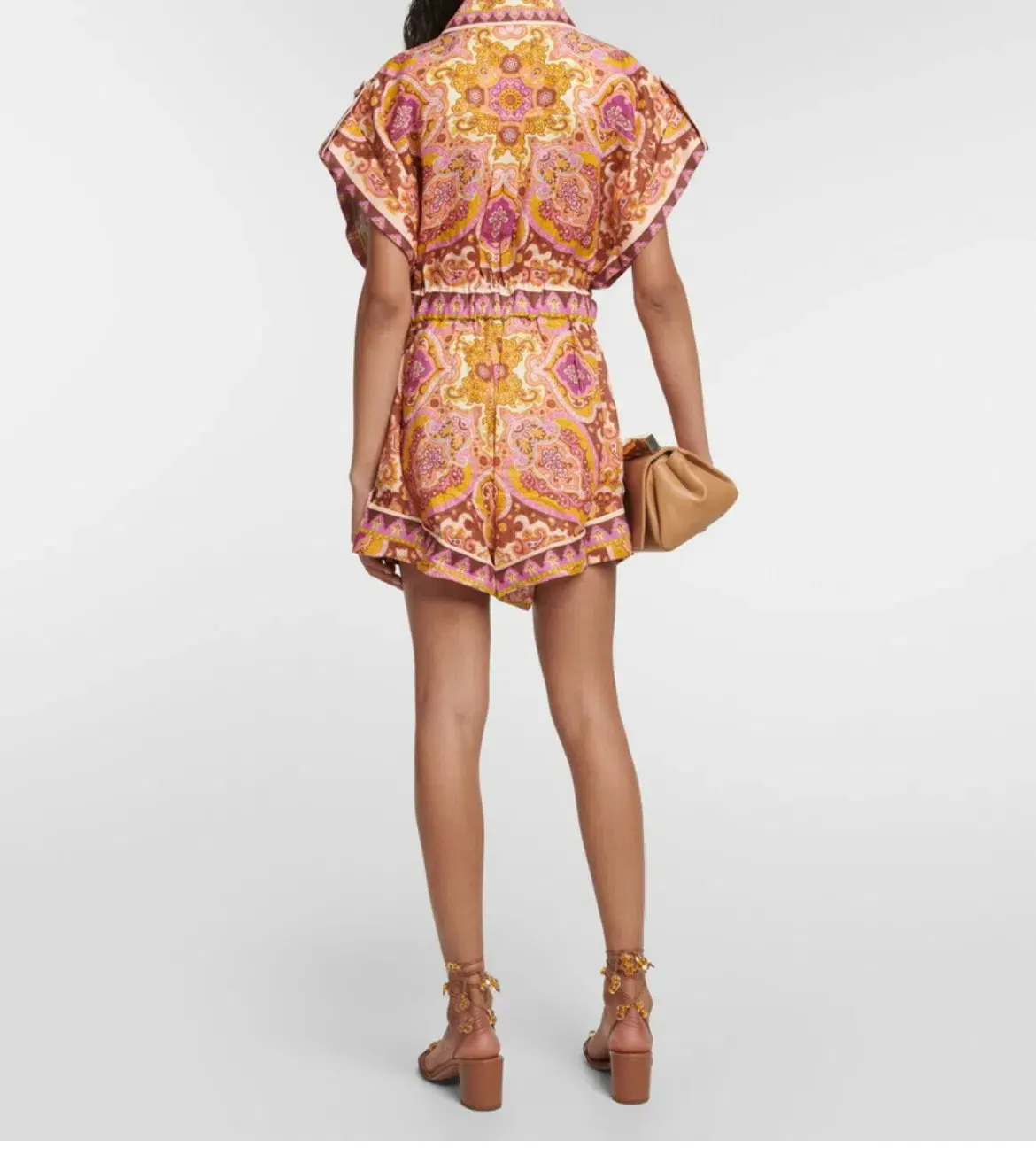 Zimmermann Halcyon Playsuit Pink Rose Size 12/M  - Image 5
