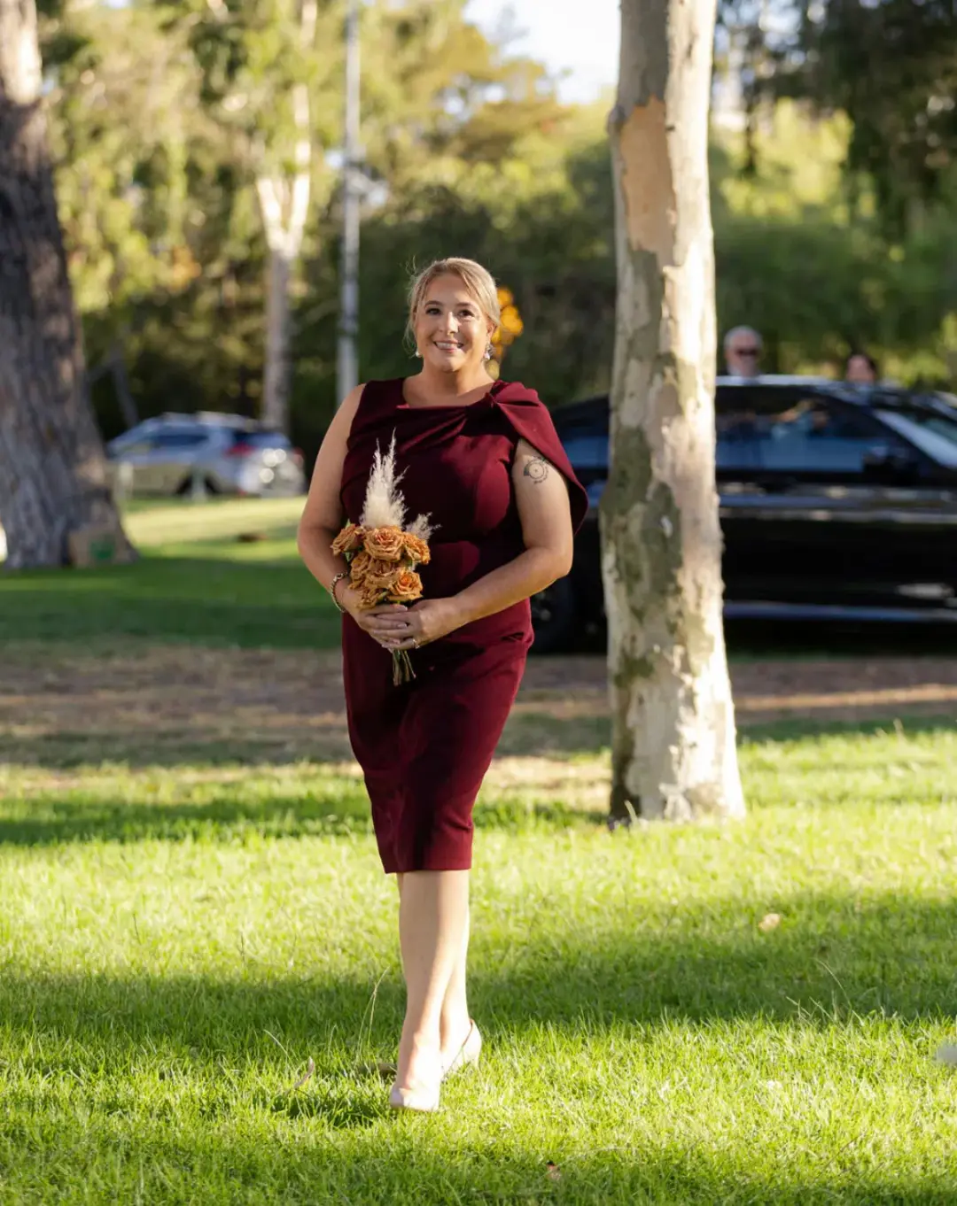 Anthea Crawford  Freya Merlot Dress  Wine Size 18 for rent on The Volte - main image